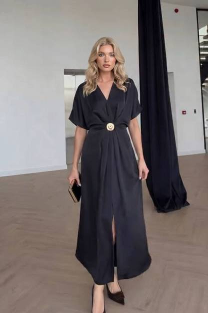 V-Neck Slit Maxi Dress
