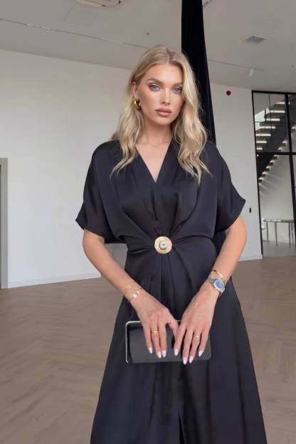 V-Neck Slit Maxi Dress