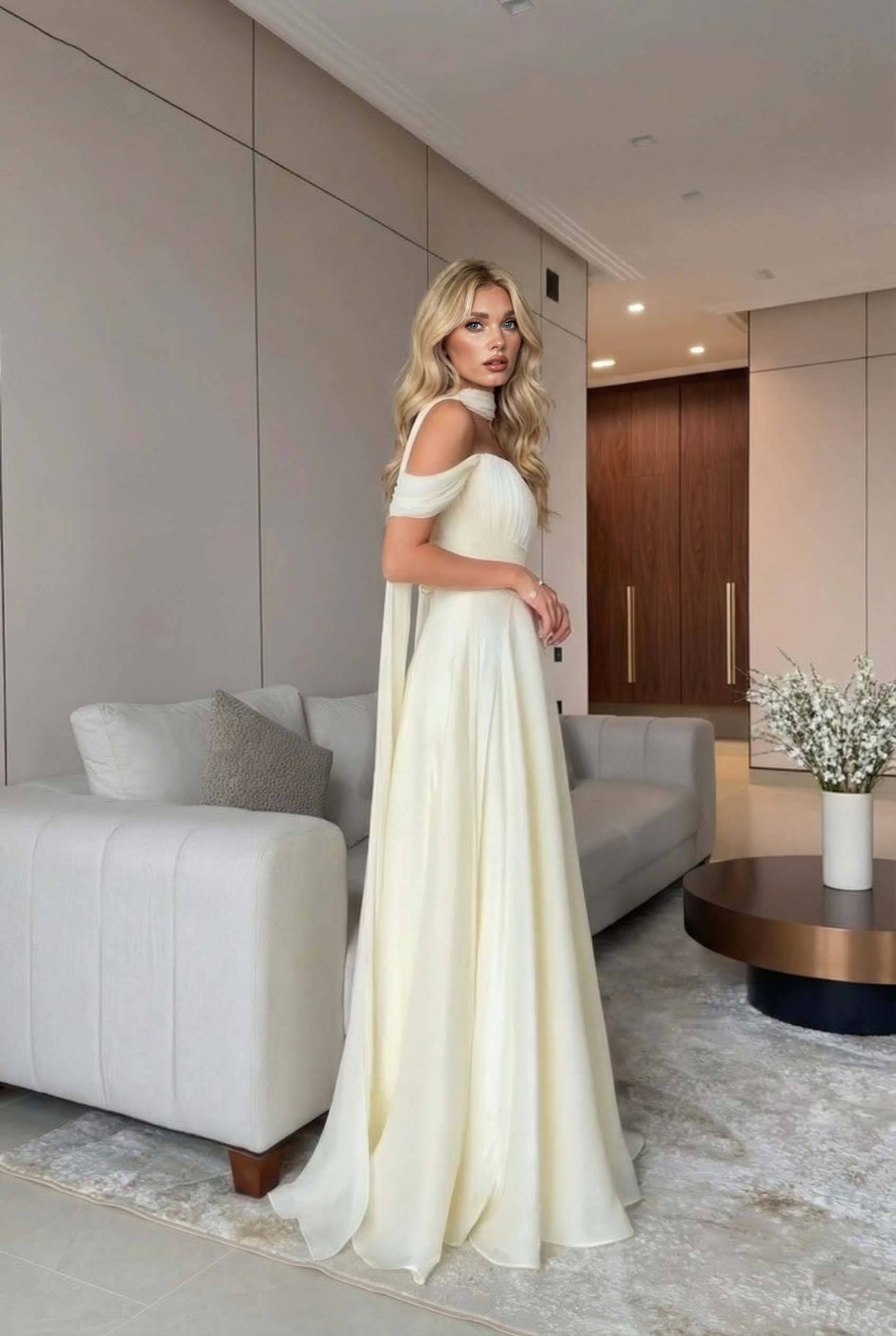 Scarf Design High Waist Maxi Dress