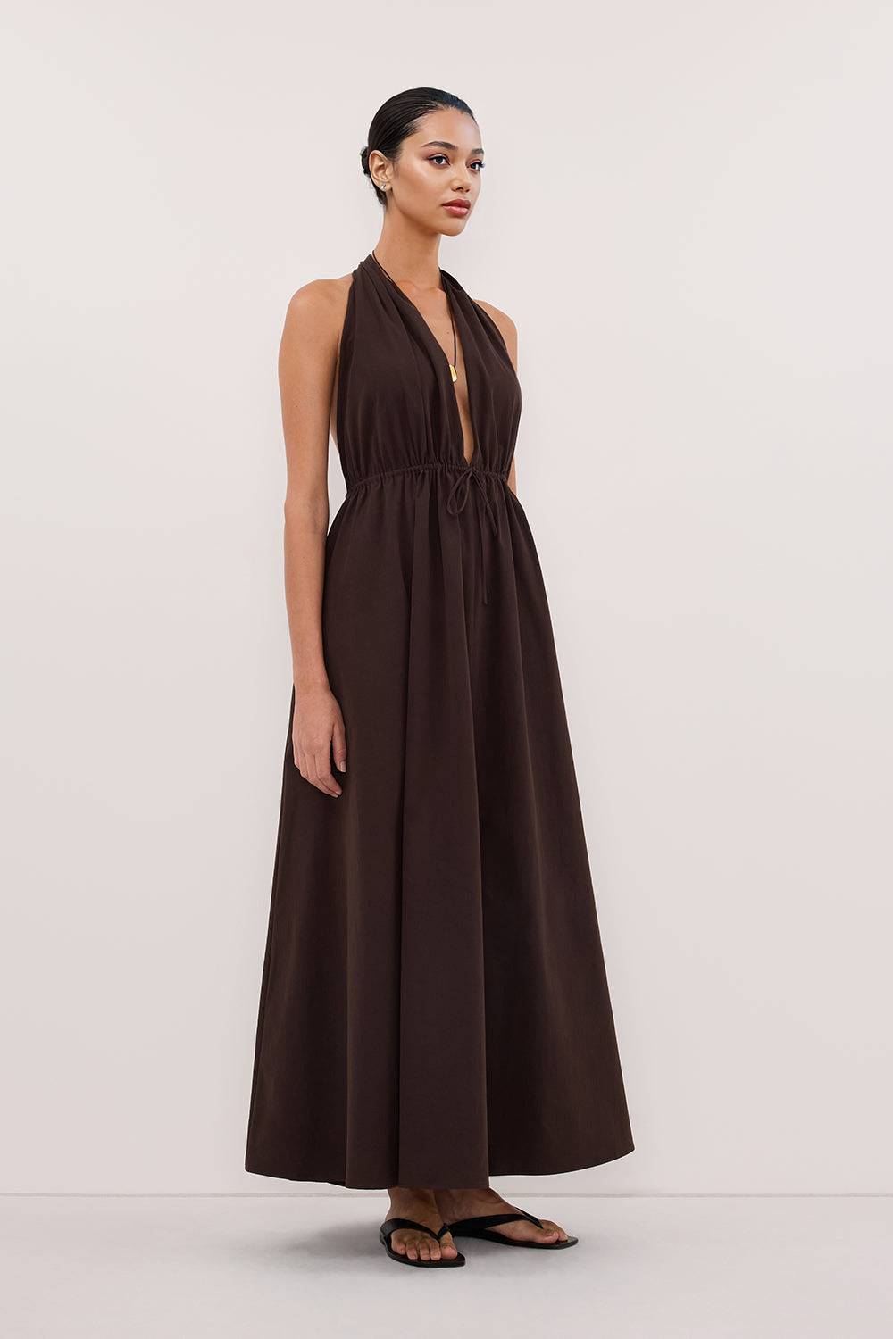 Halter Neck Backless Maxi Dress
