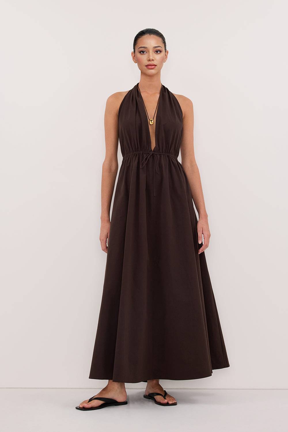 Halter Neck Backless Maxi Dress