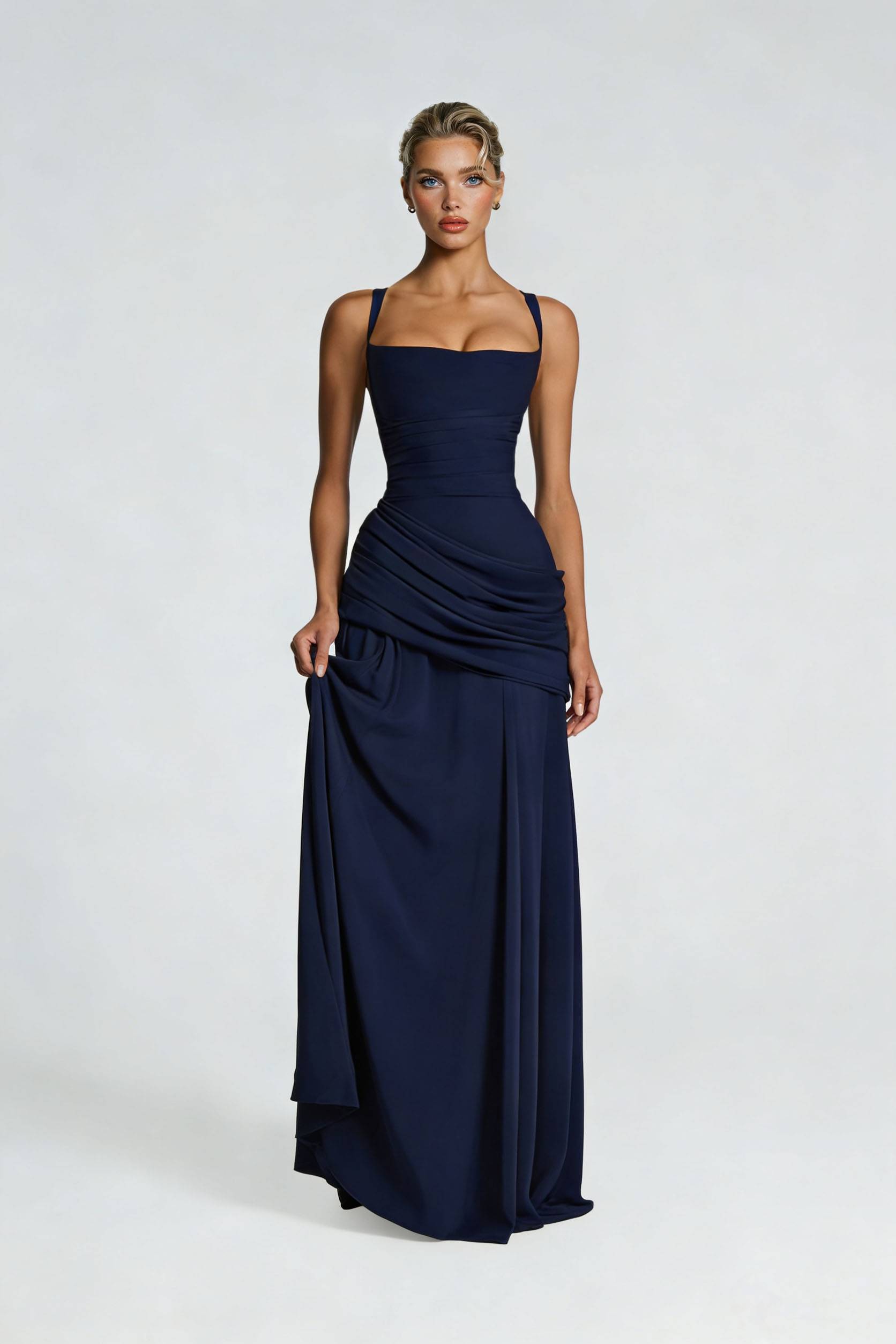 Sling Pleated Maxi Dress