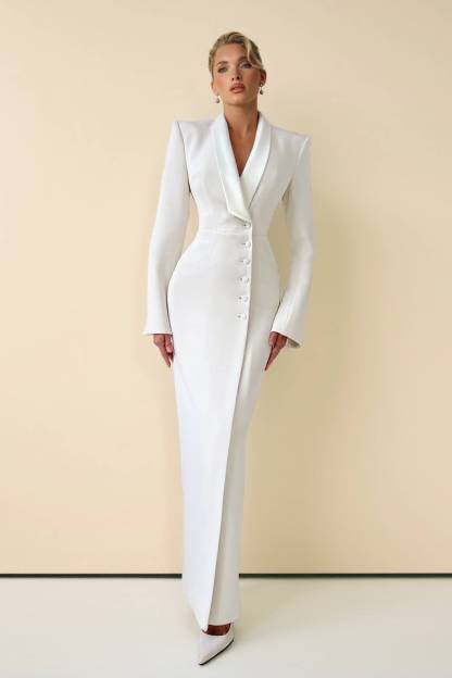 Back Slit Suit Dress