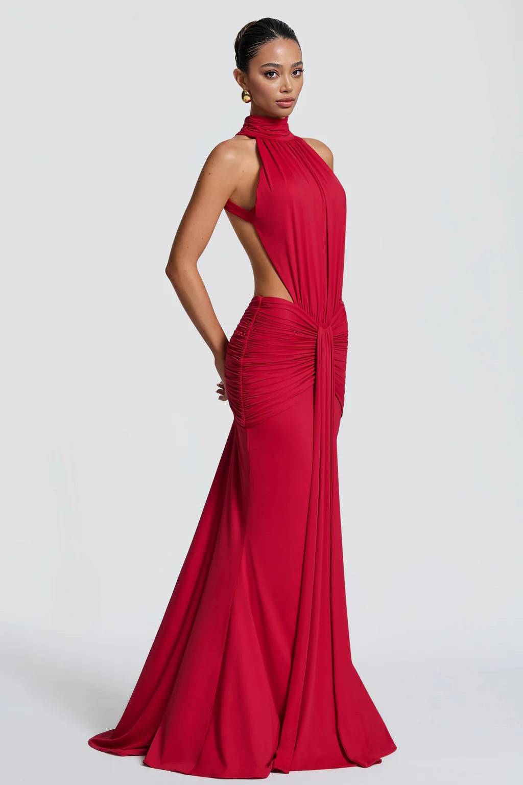 Halter-Neck Backless Maxi Dress