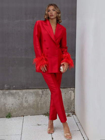 Elegant Tailored Satin Straight-Leg Pants