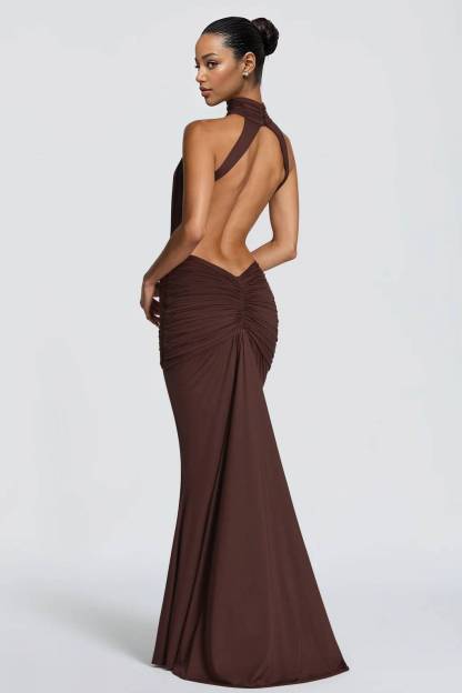 Halter-Neck Backless Maxi Dress
