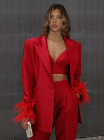 Elegant Tailored Satin Straight-Leg Pants