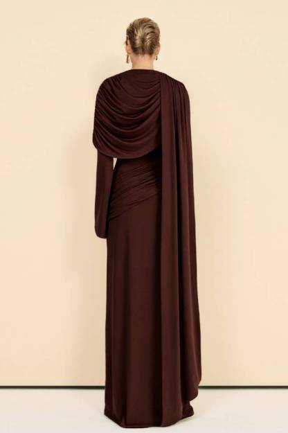 Pleated Ribbon Design Maxi Dress