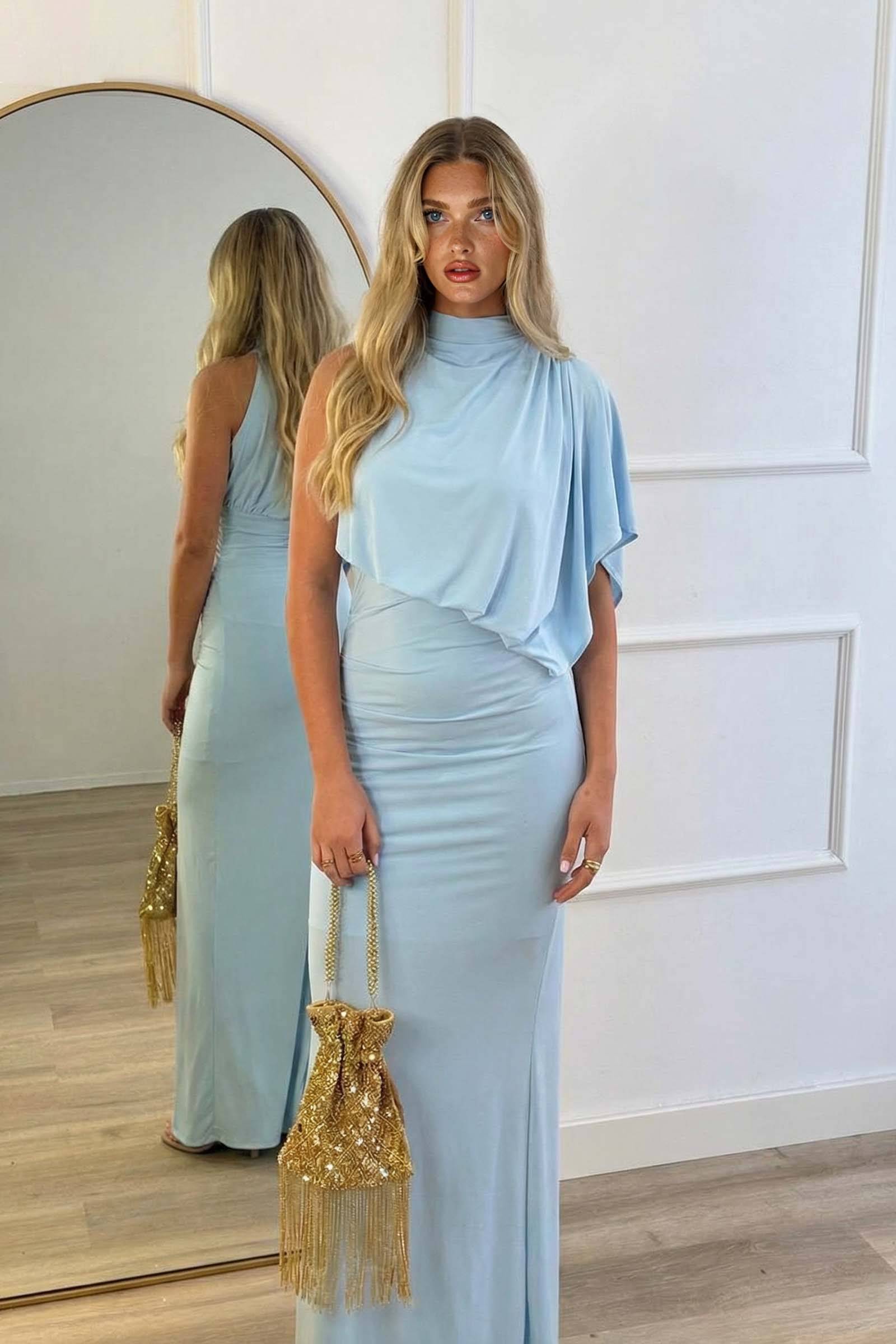 Single-sleeved Asymmetrical Maxi Dress