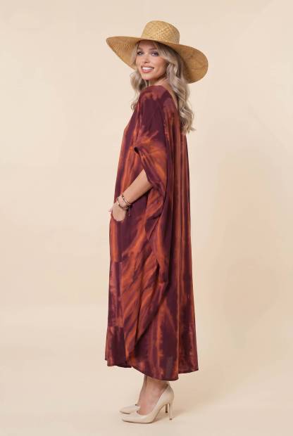 V-neck Printed Maxi Dress