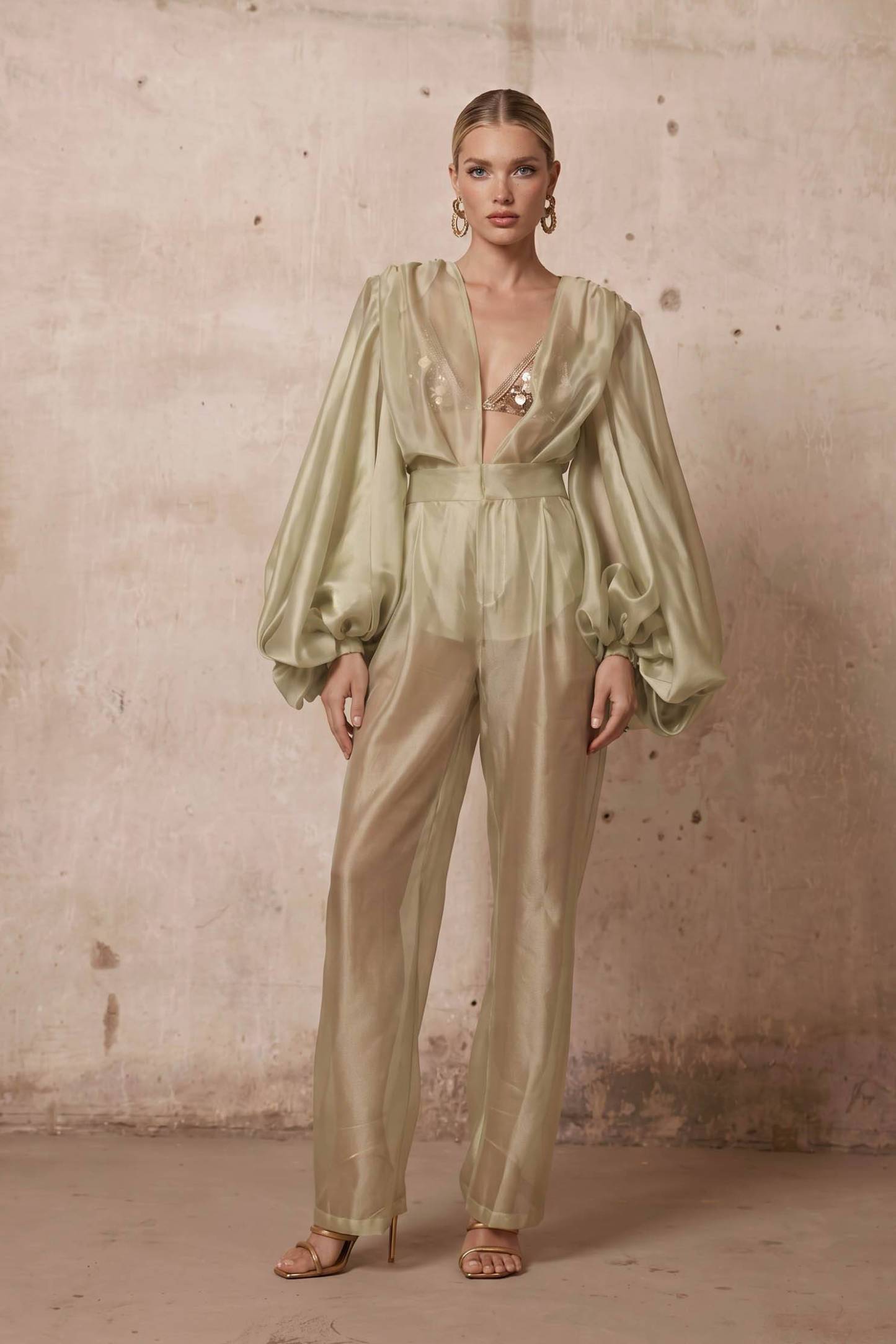 Tulle bodysuit And Pants Set