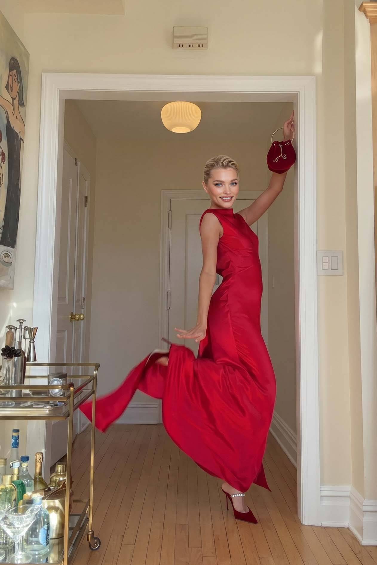 Backless Lace-Up Maxi Dress