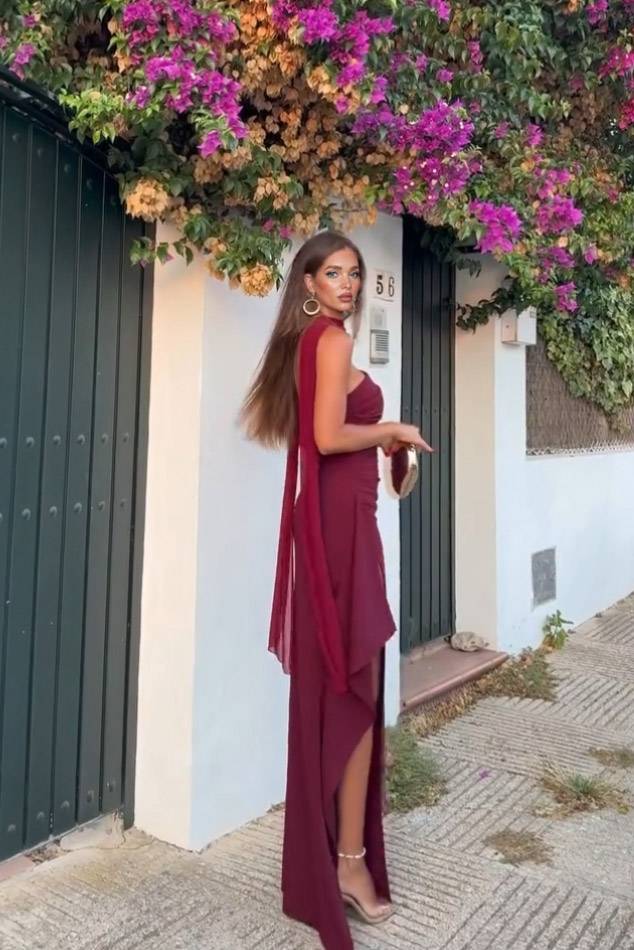Side Slit Scarf Maxi Dress
