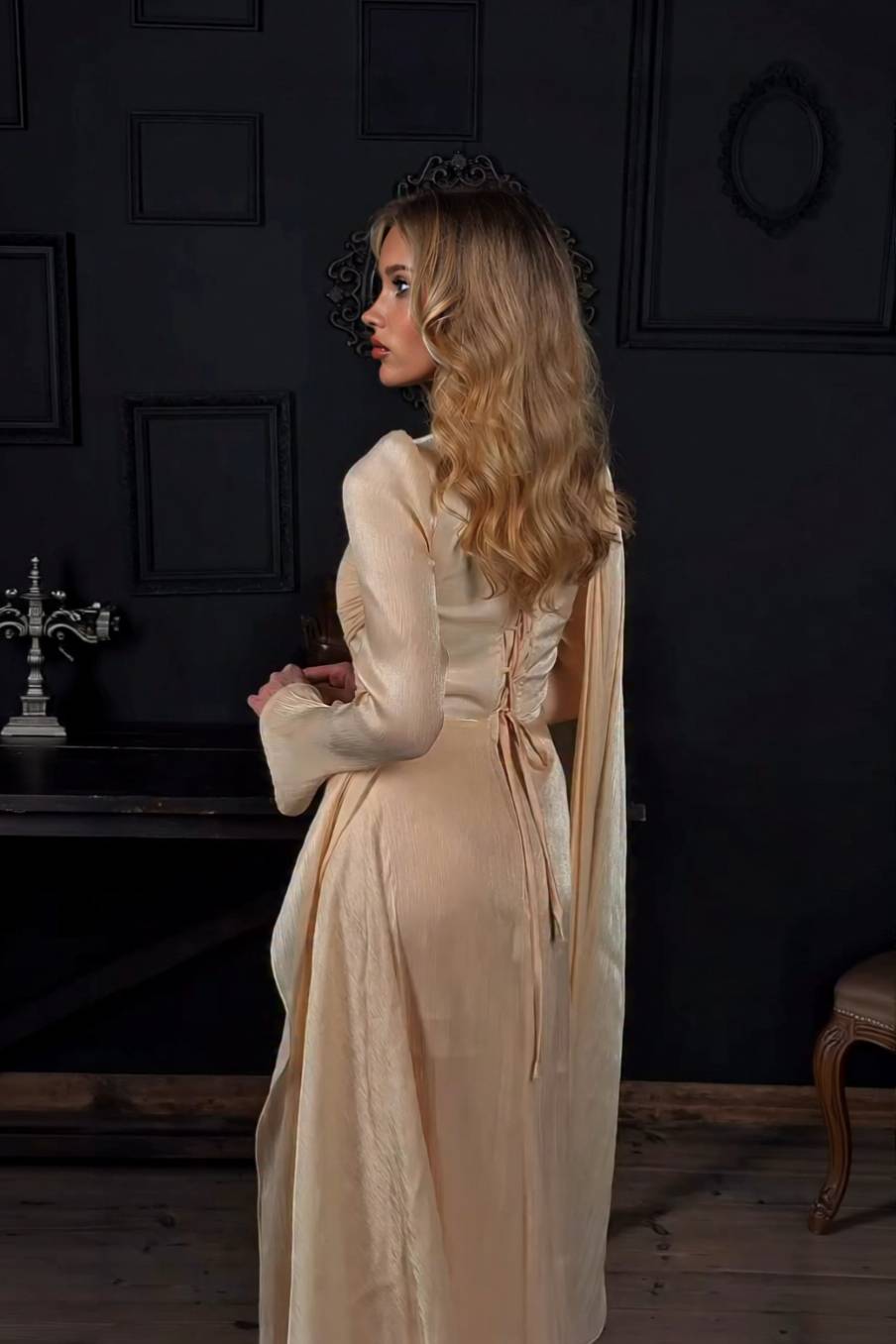 Pleated Ribbon Design Maxi Dress – Likemychoice