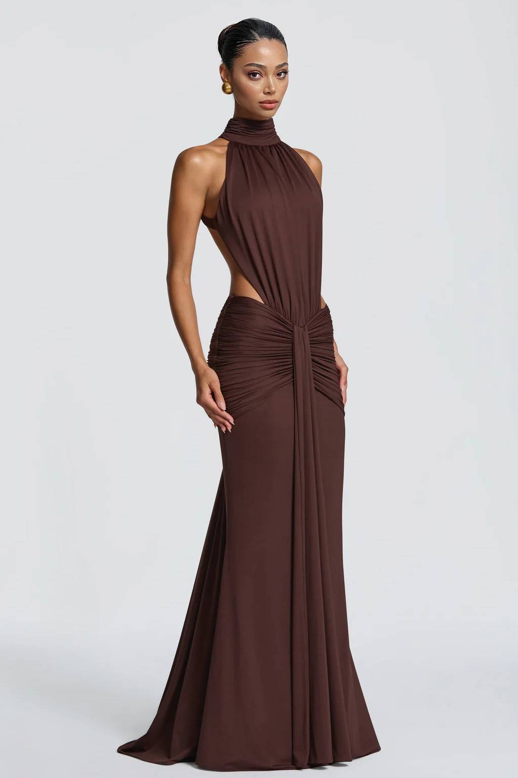 Halter-Neck Backless Maxi Dress