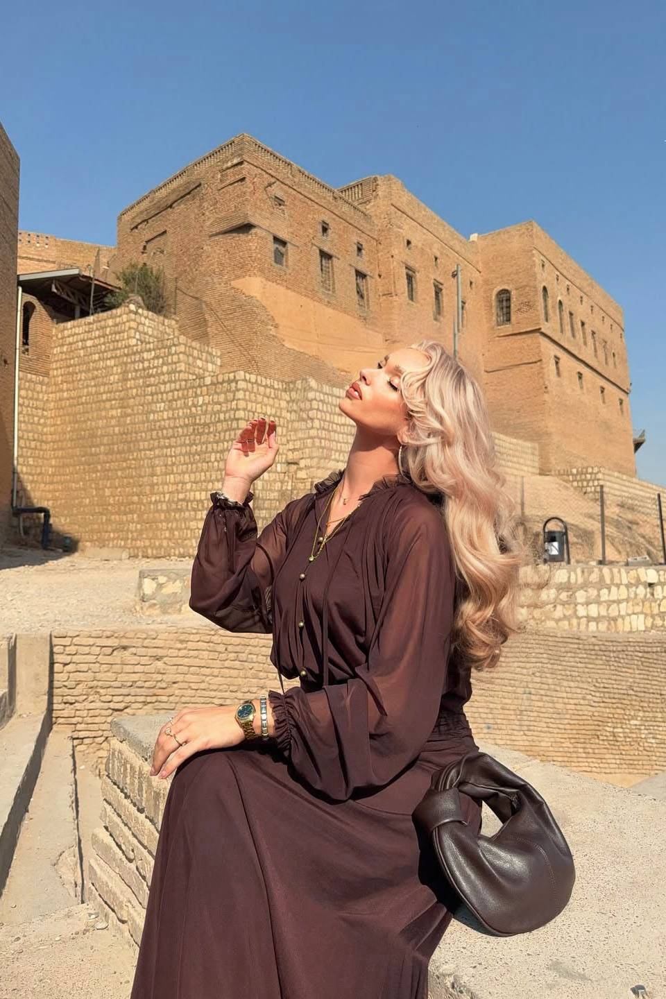 Chiffon Pleated Maxi Dress