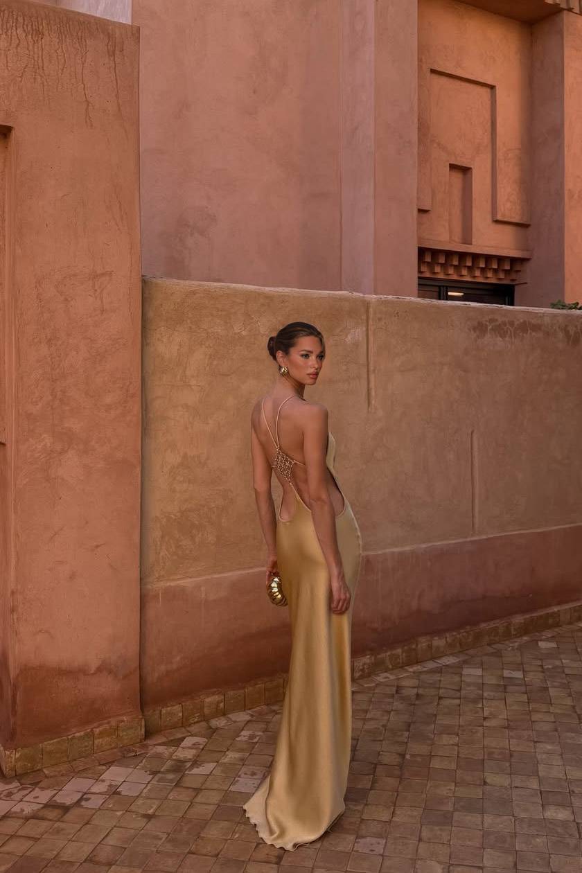 Backless Design Maxi Dress