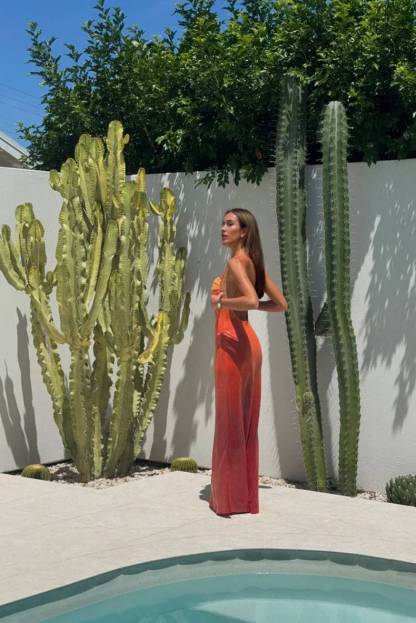 Gradient Sequin Strap Maxi Dress