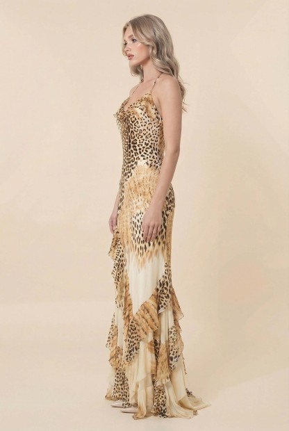 Leopard-printed Sling Maxi Dress