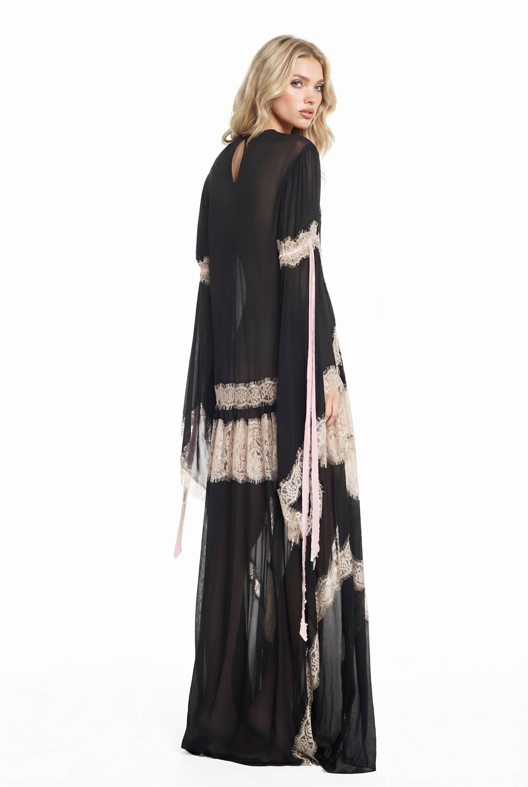 Lace Panelled Maxi Dress