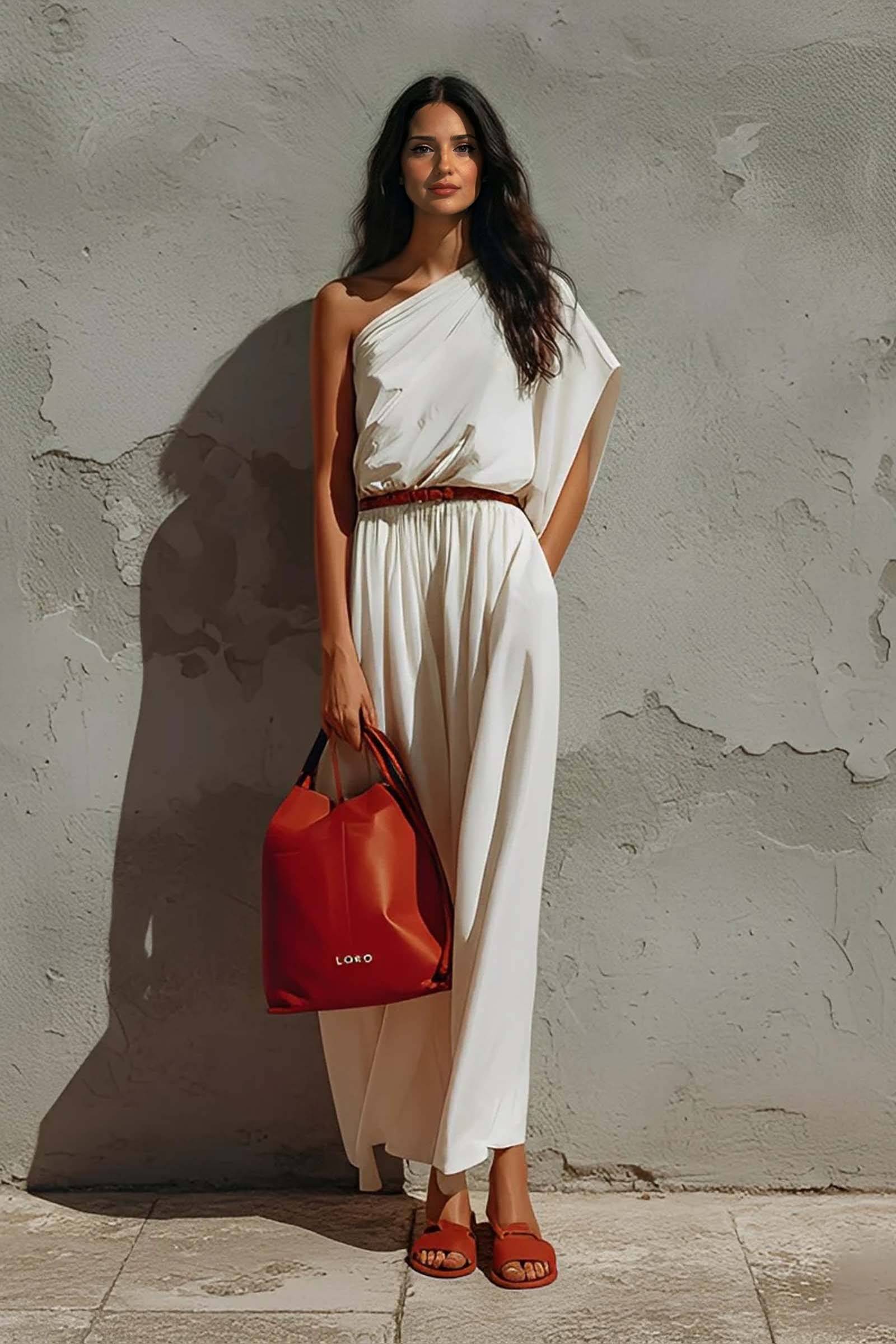 Slant Shoulder Design Dress