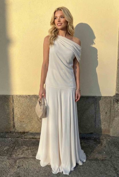 Off-shoulder Top And Fishtail Skirt Suit