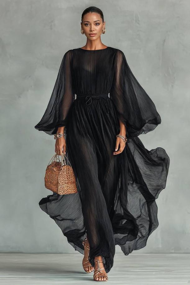 Tulle High Waist Maxi Dress