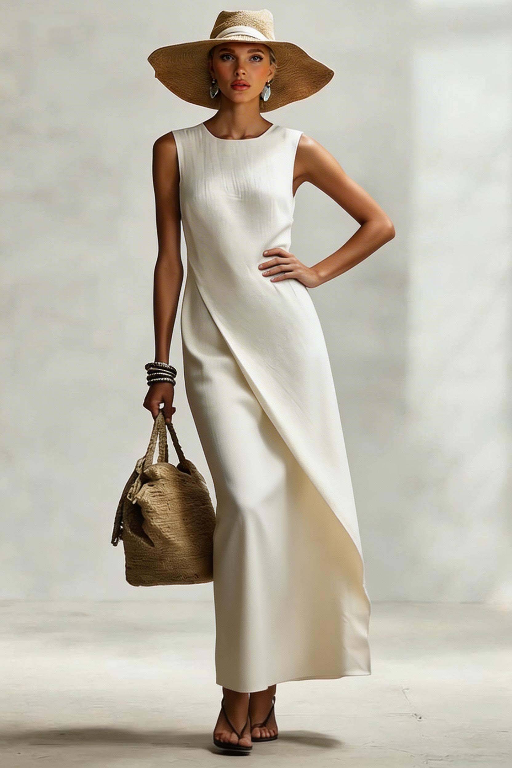 Asymmetrical Hem Design Maxi Dress
