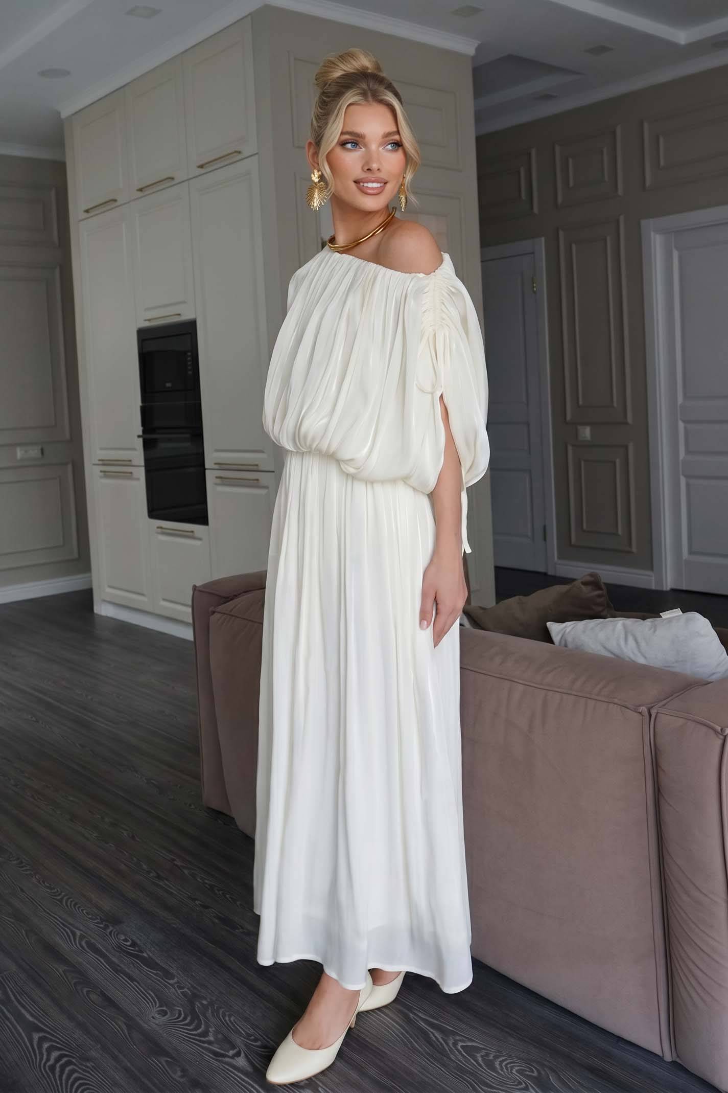 Multi-style Drawstring Design Maxi Dress