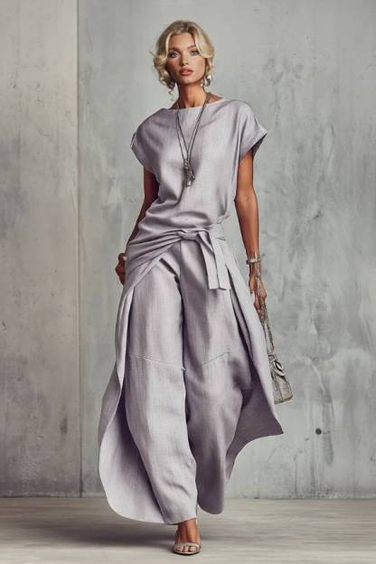 Short-Sleeve Top And Cocoon Pants Set