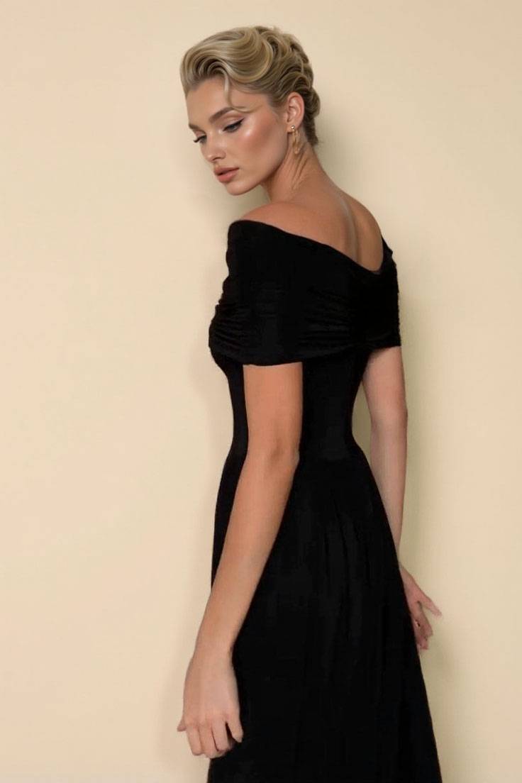 Off-shoulder Tulle Splicing Maxi Dress