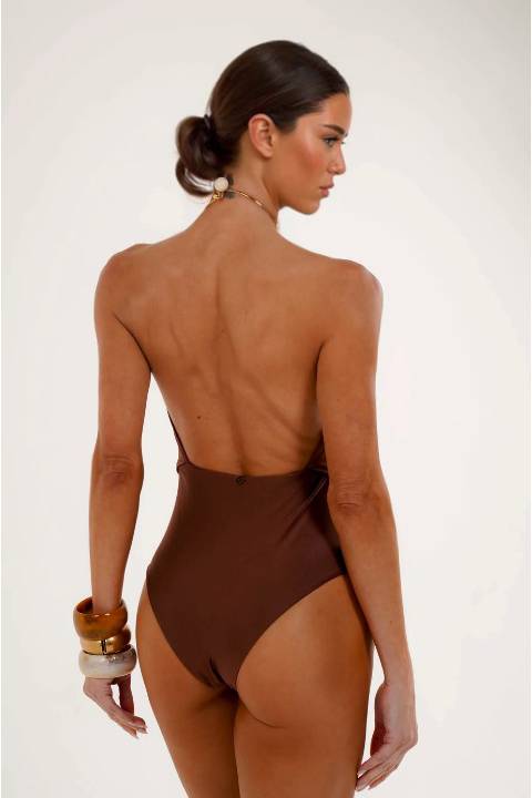 Halter-Neck Backless Bodysuit And Wide Leg Pants Set