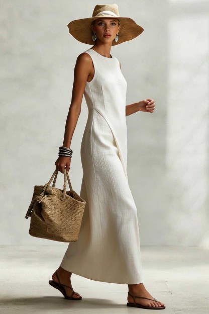 Asymmetrical Hem Design Maxi Dress