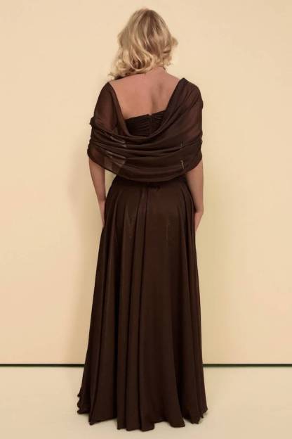 Pleated Design A- Line Maxi Dress