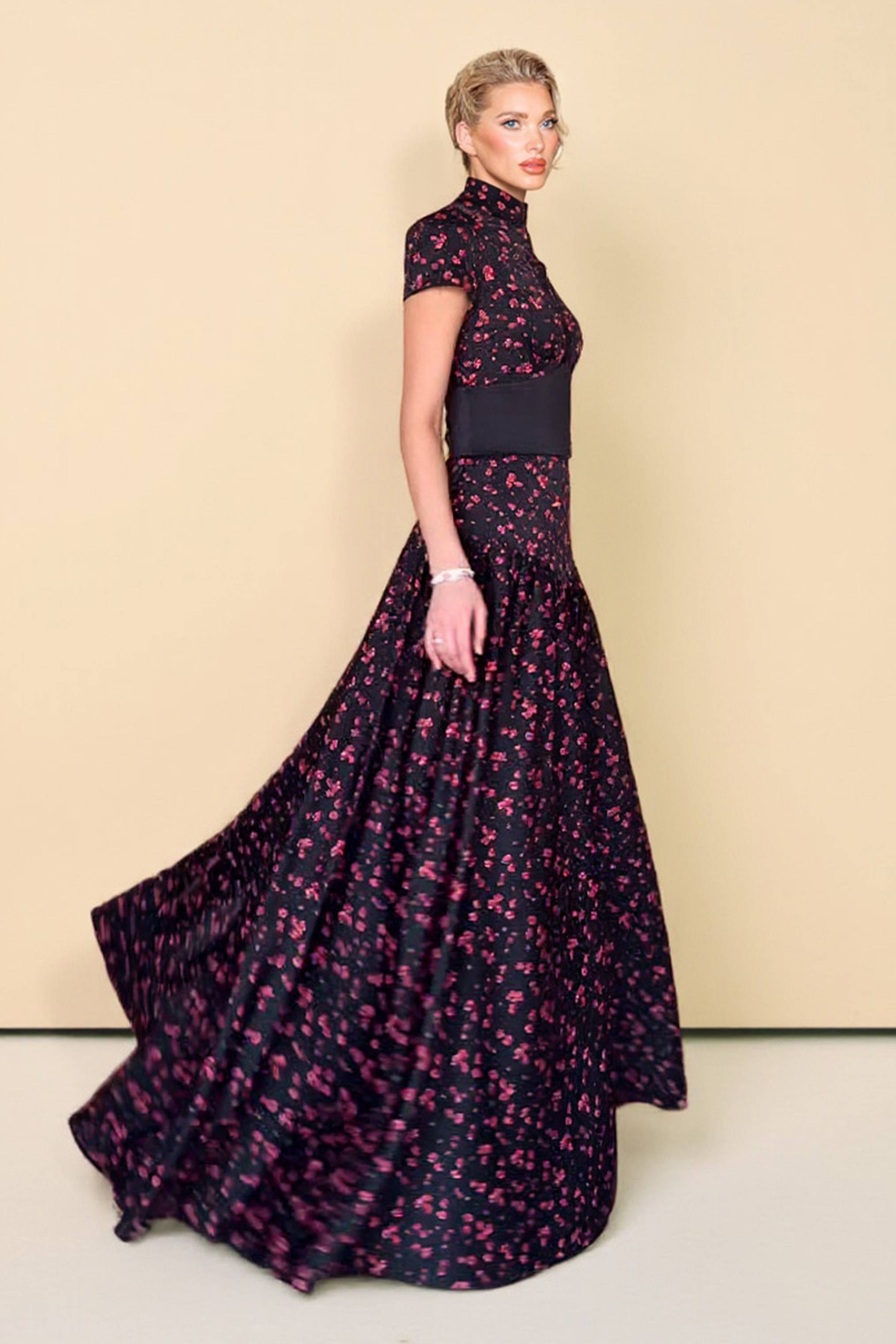 Waistband Floral Print Maxi Dress