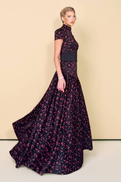 Waistband Floral Print Maxi Dress