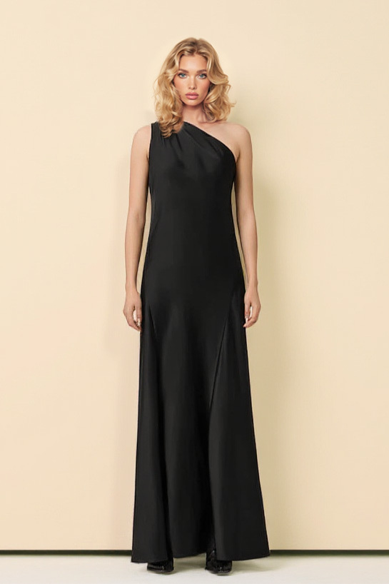 Off-Shoulder Front Slit Backless Maxi Dress