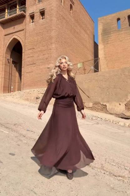 Chiffon Pleated Maxi Dress