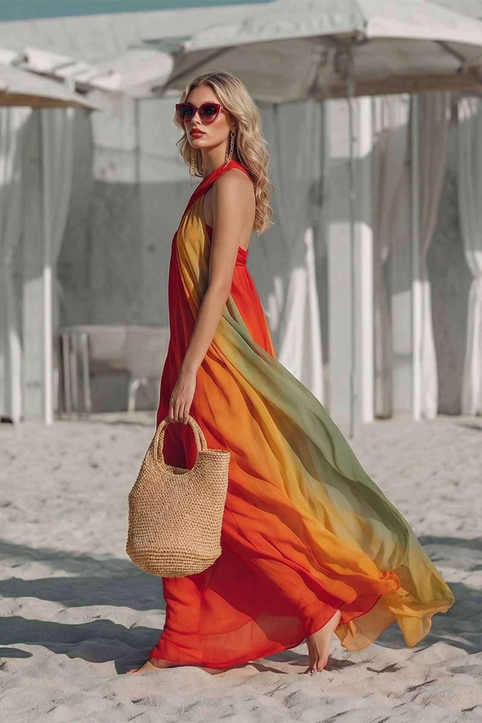 Off-shoulder Asymmetrical Maxi Dress