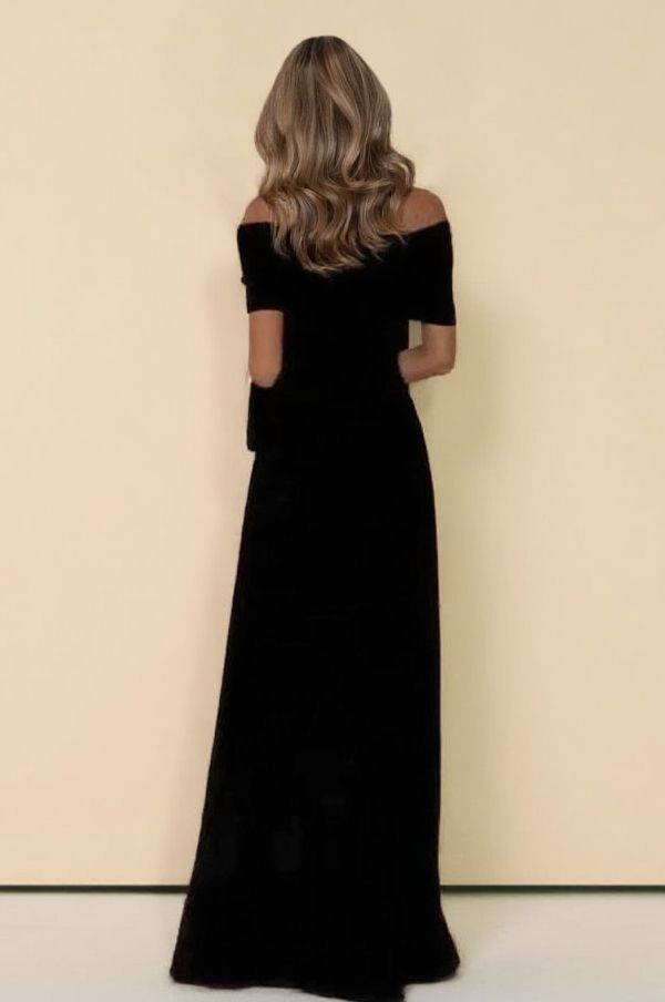 Off-shoulder Tulle Splicing Maxi Dress