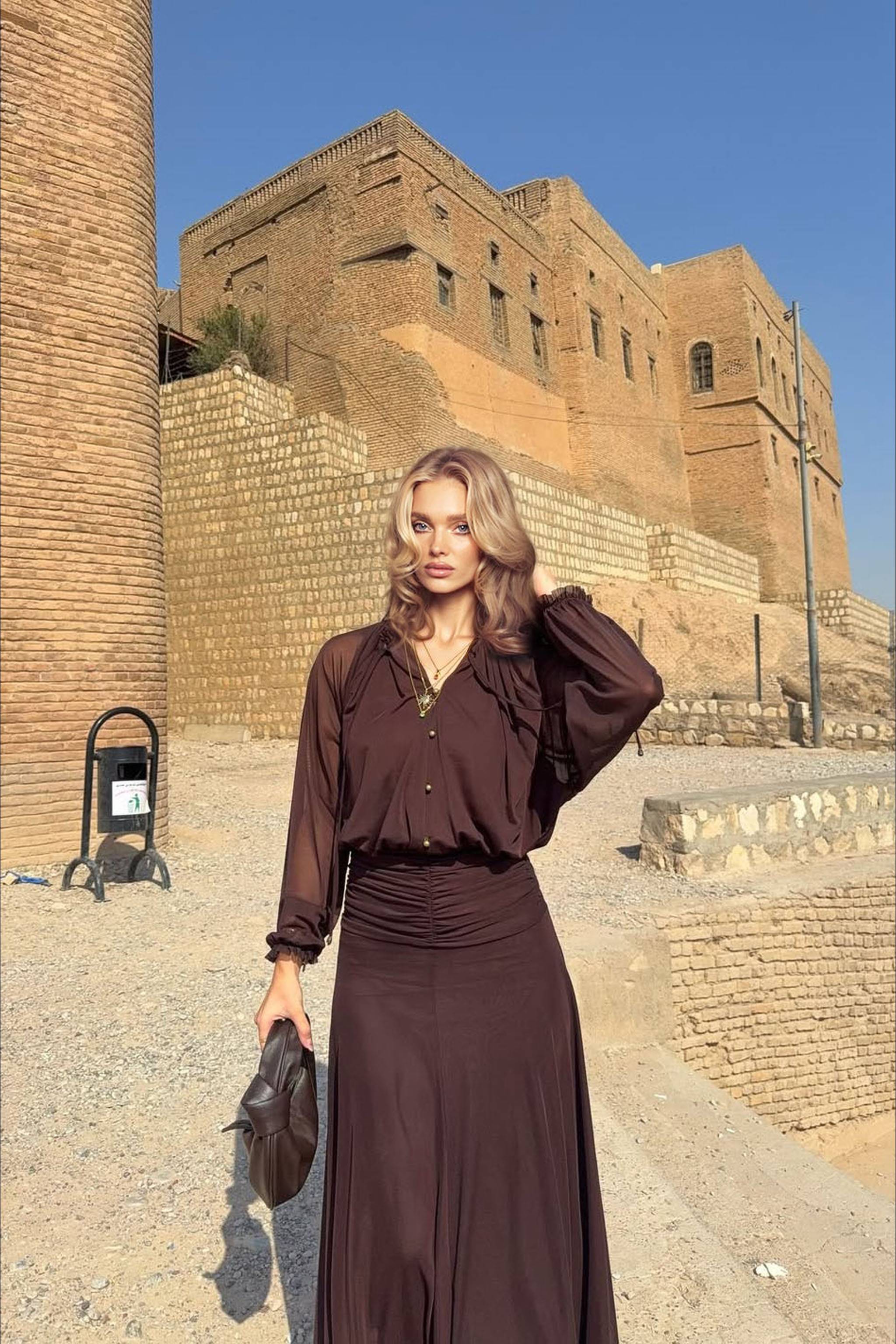 Chiffon Pleated Maxi Dress