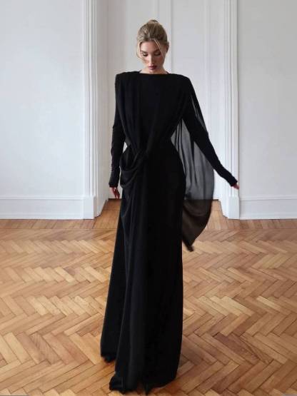 Irregular Ribbon Design Maxi Dress