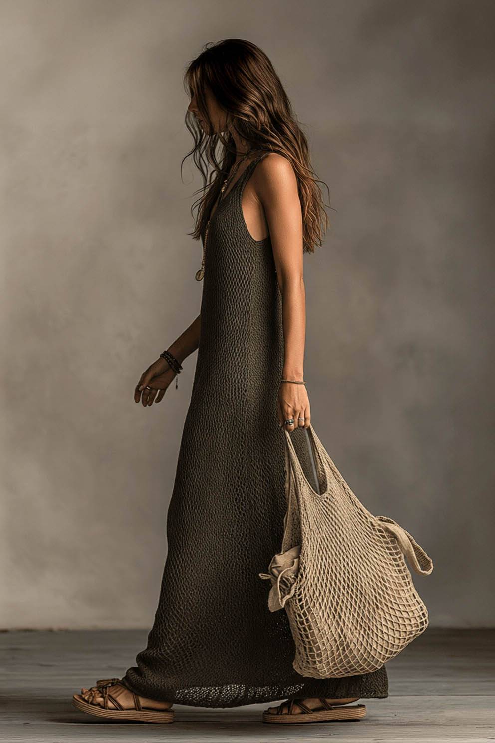 Minimalist Loose Knit Maxi Dress