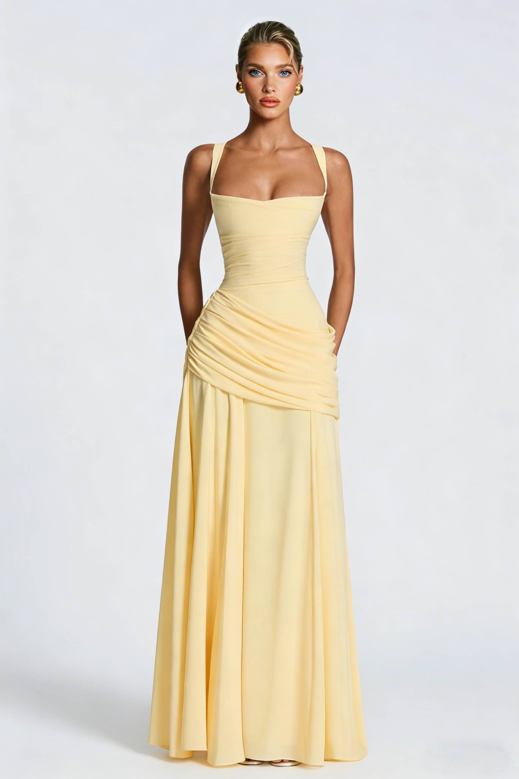 Sling Pleated Maxi Dress