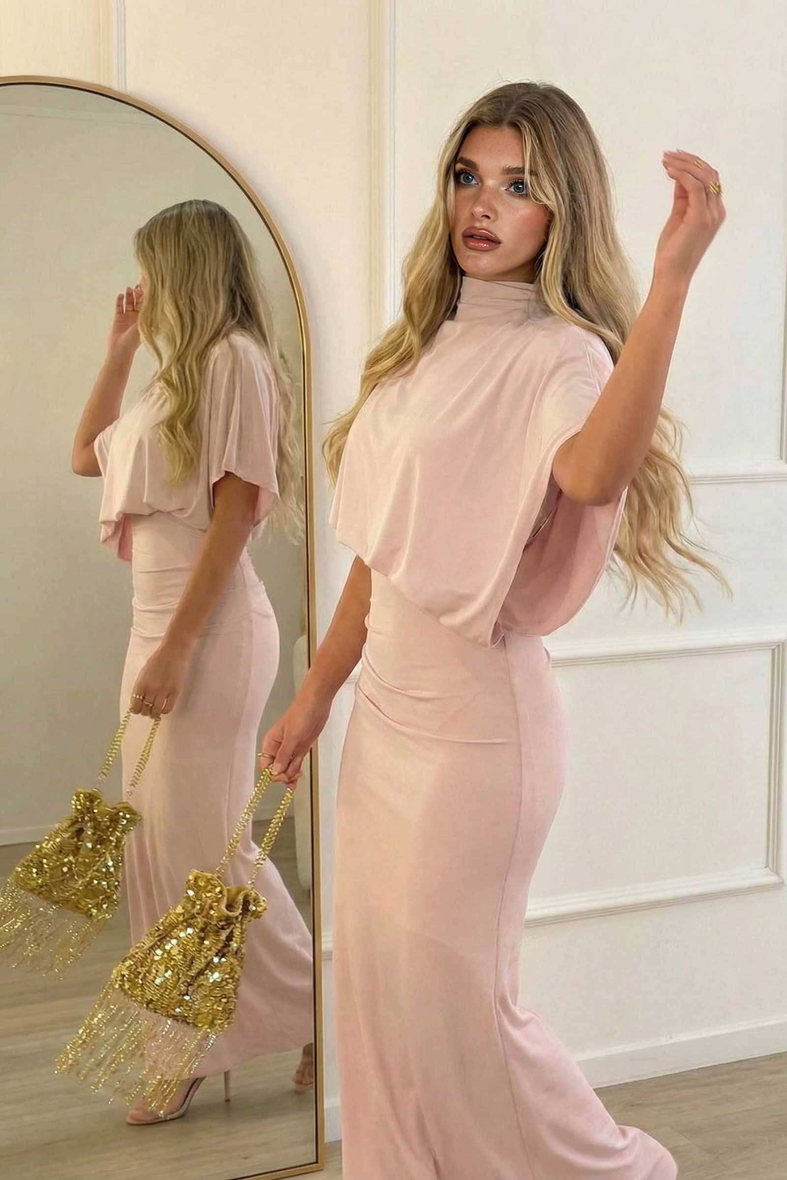 Single-sleeved Asymmetrical Maxi Dress