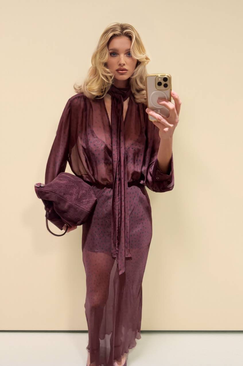 Polka Dot Printed Scarf Maxi Dress