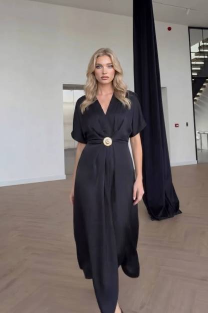 V-Neck Slit Maxi Dress