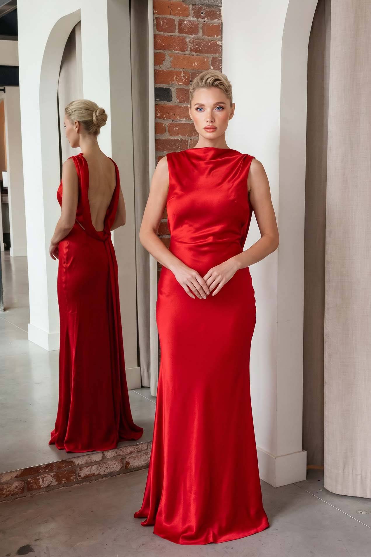 Backless Lace-Up Maxi Dress