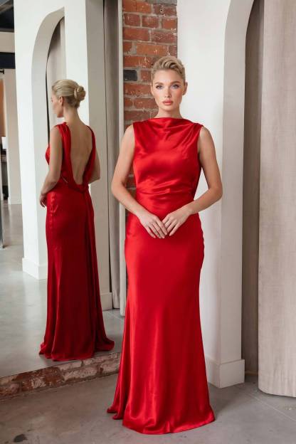 Backless Lace-Up Maxi Dress