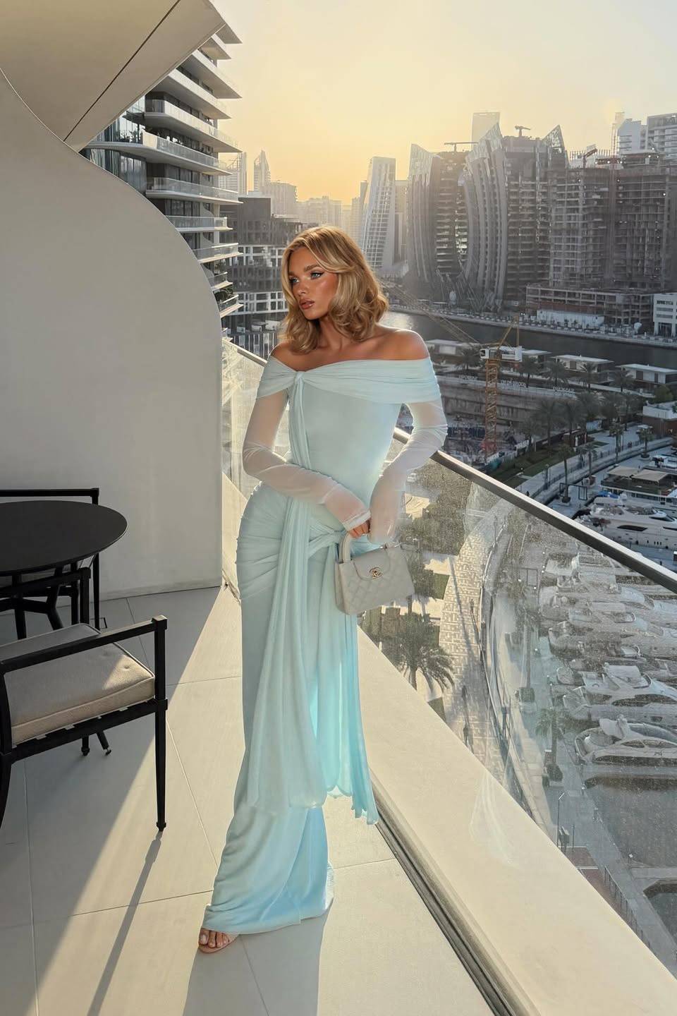 Off-Shoulder Lace-Up Design Maxi Dress